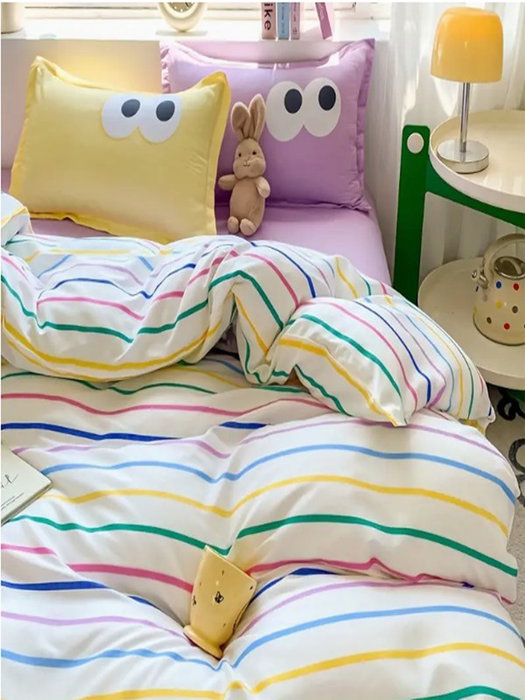 L'essentiel linge de maison Juego de funda de edredón Funny - Amarillo, Lila